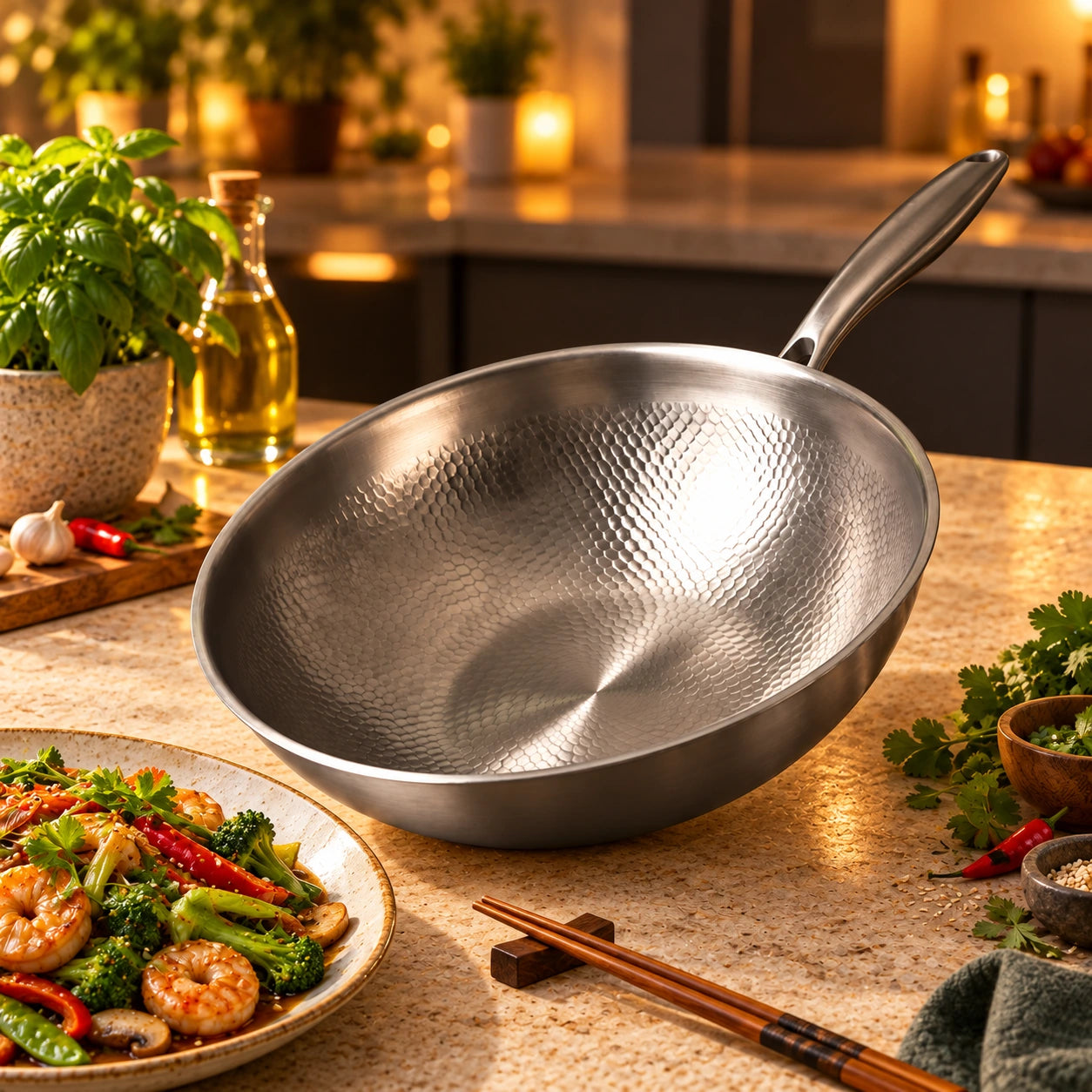 Wok in titanio en cuisine — photo 2